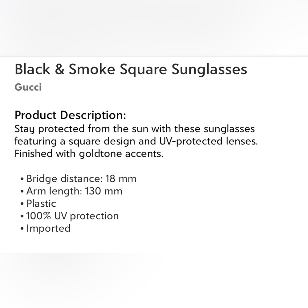 GUCCI Black & Smoke Square Sunglasses - Picture 10 of 11